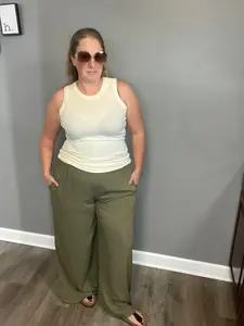 Smocked Wide Leg Pant with Pocket