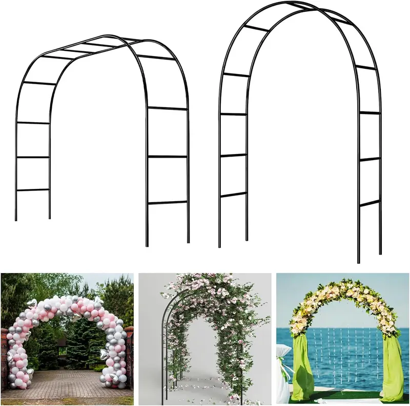 7.9 Ft Height x 4.6 Ft Width Metal Pergola Arbor - Freestanding Garden Arch for Climbing Plants, Wedding, Bridal Party Decorations - Easy Assembly, 2 Adjustable Sizes, Wide Arbor for Versatile Use outdoor garden yard christmas