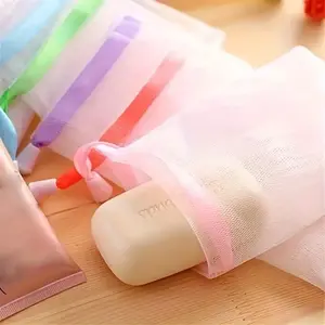 10pcs 3.5*5.9inch Exfoliating Mesh Soap Pouch Bubble Foam Double Layer Soap Sack Saver Pouch Drawstring Holder Bags, Suitable for Wedding Gifts