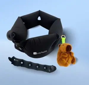 BodyPedia Capybara Inflatable Pocket Neck Pillow – Ergonomic Patented Design for Neck Pain Relief & Relaxing Sleep Anywhere, Travel pillow, pillows for sleeping