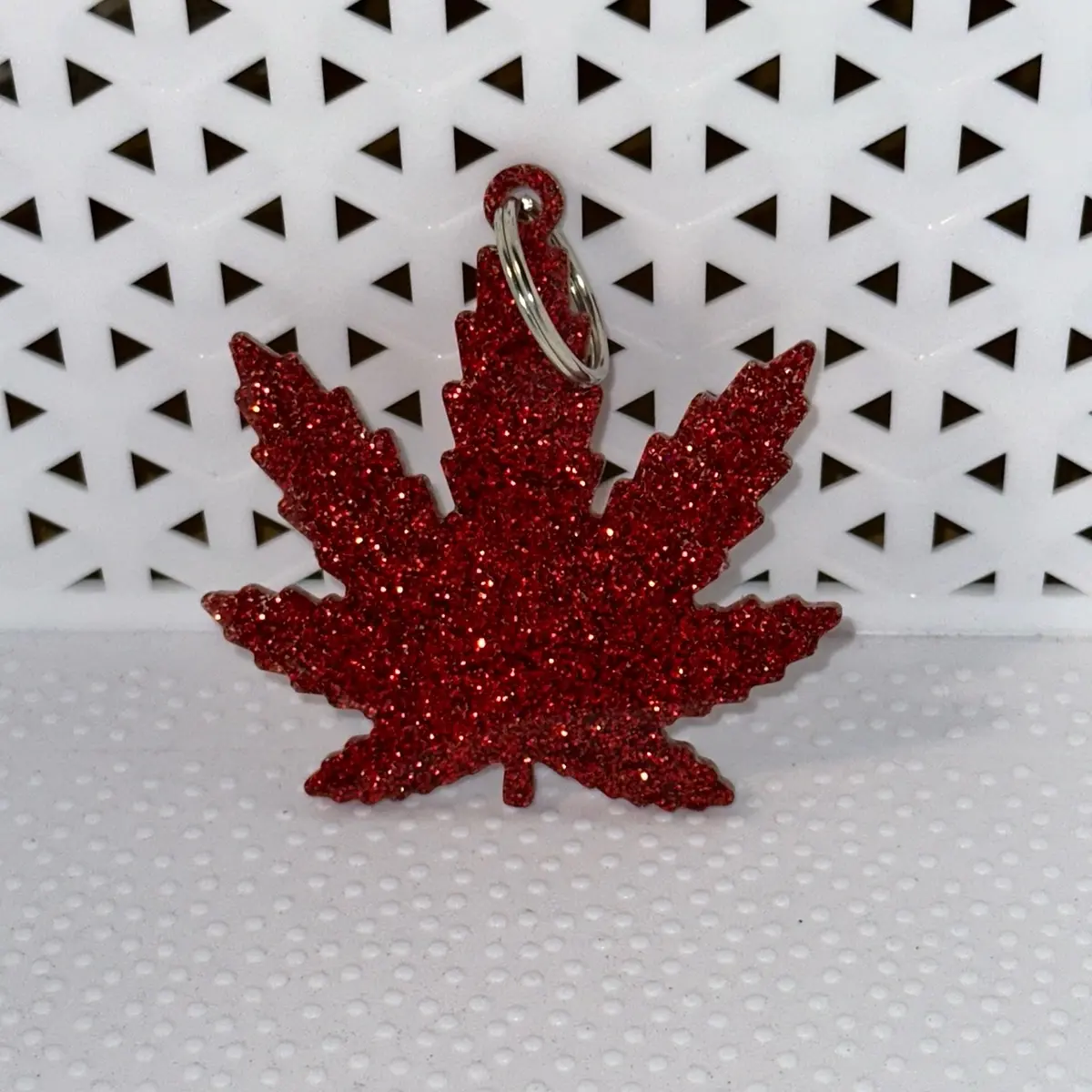 Pot leaf keychain