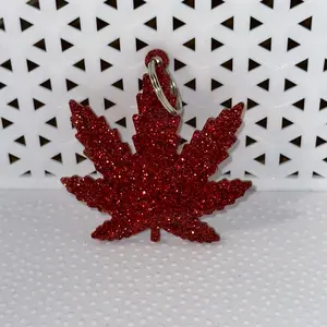 Pot leaf keychain