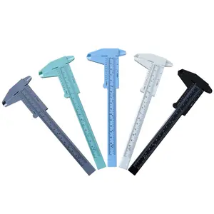 5 PCS Plastic Vernier Caliper Measuring Tool 6 Inch/150mm 2 in 1 Metric and Inch Eyebrow Measuring Brow Mapping Ruler