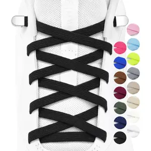 2 Pairs Elastic No Tie Shoe Laces for  and Adults Sneakers, Stretch Flat Tieless Shoestrings