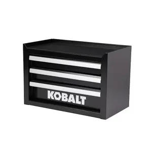 Kobalt Portable tool box 11.1-in W x 7.36-in H x 6.14-in D 3 -Drawer Black Steel Tool Box