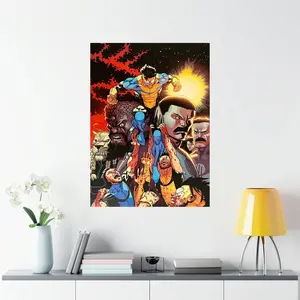 Invincible Villains Collage Poster, Intense Superhero Comic Art Print, Bold Invincible Wall Decor, Gift For Fans