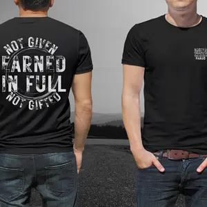 Busted Tees Earned In Full Men's Tshirt Cotton Lightweight Man Crewneck Top Grey Streetwear Tropical Short Sleeve All Seasons