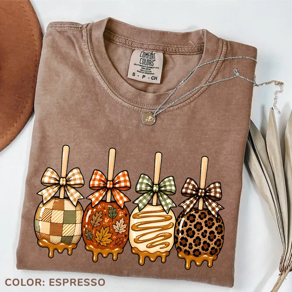 Comfort Colors Caramel Apple Pops TShirt, Retro Fall Treat Graphic Tee, Cute Autumn Dessert T-Shirt, Cozy Seasonal Apparel, Boutique Style Tee
