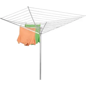 17120-1 Rotary Outdoor Umbrella Drying Rack | Aluminum Arms and Steel Post | 12-Lines with 165 ft. Clothesline