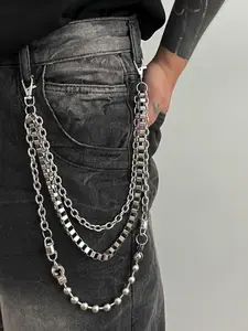 Men's Punk Style Metal Chain Body Jewelry, Multi-Layer Pants Decoration, Festival Party Accessories, Daily Wear Fashion Accessory, Vintage Body Jewelry