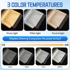 Smart LED Reading Lamp – Rechargeable, Adjustable Brightness & Timer Function, Flat Design Bedside Light for Cozy Night Reading & Unique Reader Gift