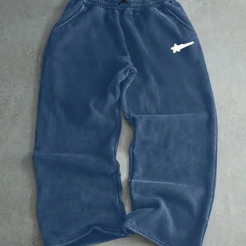 Men's Street Style Vintage Wash Craft Stripe Decorative Stretch Sweatpants, Regular Fit Casual Comfy Trousers for Summer, Fashion Men's Bottoms for Daily Wear, Casual Athleisure Pants