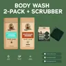 Natural Body Wash 2-Pack + Scrubber - Dr. Squatch | Mens Gifts | Gifts for Him