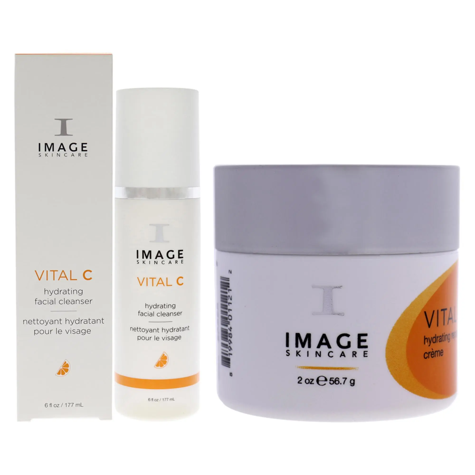 Unisex Image Vital C Hydration Daily Care 2-Piece Kit - 6oz Gel Facial Cleanser, 0.5oz Repair Cream (Multi-Pack Face Care Set)