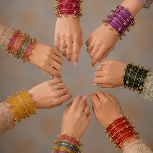 Raindrop Glass Bangles, kasmiri bangles Traditional Indian Churi Jewelry for Women