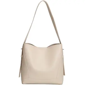 Leather Bucket Tote Purse for Women Tote Bag and Handbags Shoulder Bag with Pockets and Magnetic Snap