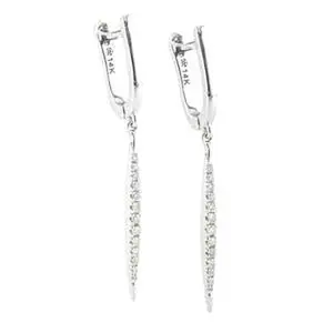 Diamond Drop Earrings in White Gold 14K