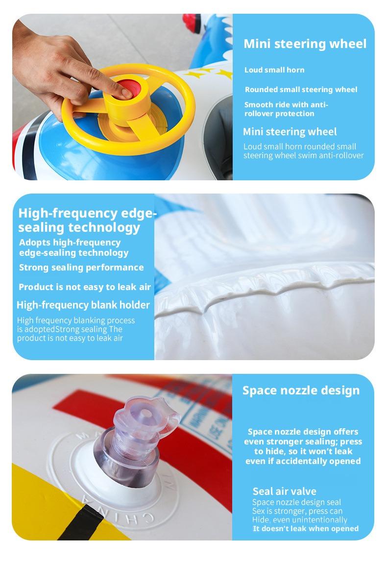 New model baby seat swimming ring with steering wheel children's airplane seat swimming pool play water toy