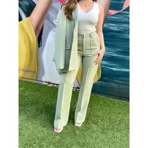 'Thea' Front Seam Wide Leg Trousers