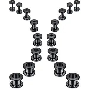 14g to 7/8in Ear Gauges Plugs Tunnels Taper Earrings Stretching Expander Kit Set for Women Men