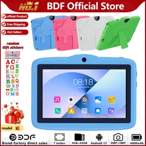 7-Inch Android Tablet with Education Software, USB Charging, Quad-Core Processor, 4GB RAM, HD IPS Display, 64GB Storage, Parental Lock, Dual Cameras
