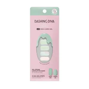 Dashing Diva Glaze Semi-Cured Gel Nail Polish Strips Emerald Marble 32ct - New