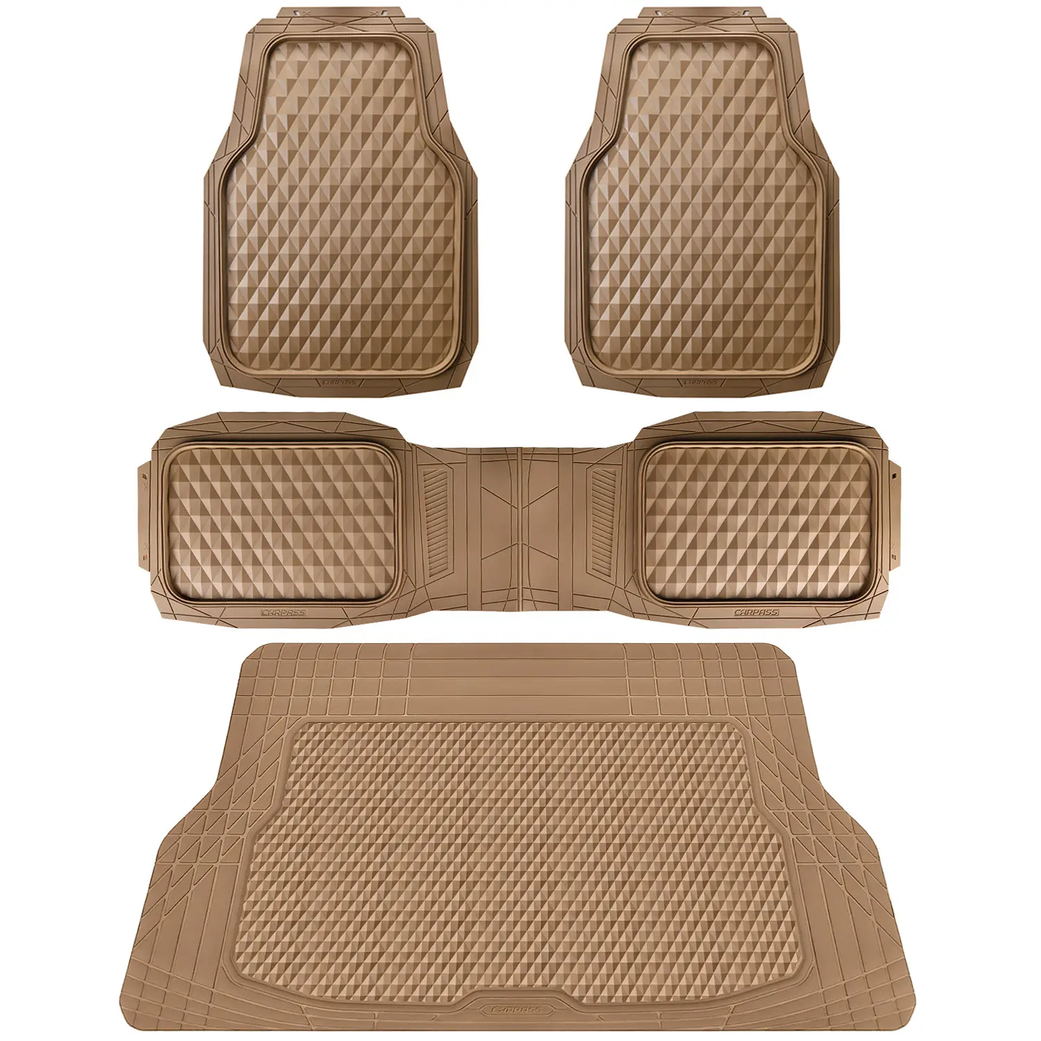 All Beige Rubber Car Mats&Cargo Liner