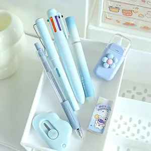2026 Back to School Essential! 7Pcs Cute Pastel Stationery Set - Gel Pen, Multi-color Ballpoint, Highlighter, Mechanical Pencil, Correction Tape & More!  | Trendy Kawaii Stationery Bundle for School, Journaling & Gifting | Limited Stock Alert!