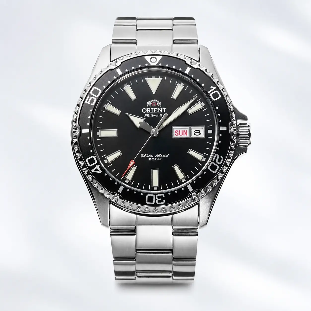 Double Lion Men's High Quality Automatic Mechanical Watch - 200m Water Resistance, Bezel Rotator, Day-Date Display, Luminous Markers, Stainless Steel Bracelet, Round Dial, for Swimming Dive