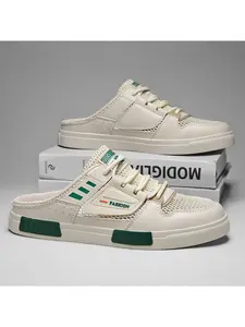 Summer Breathable Hollow Out Half Slippers Street Style Large Size Beach Shoes Casual Fashion Slippers Indoor Home Slippers, Comfortable and Stylish Footwear