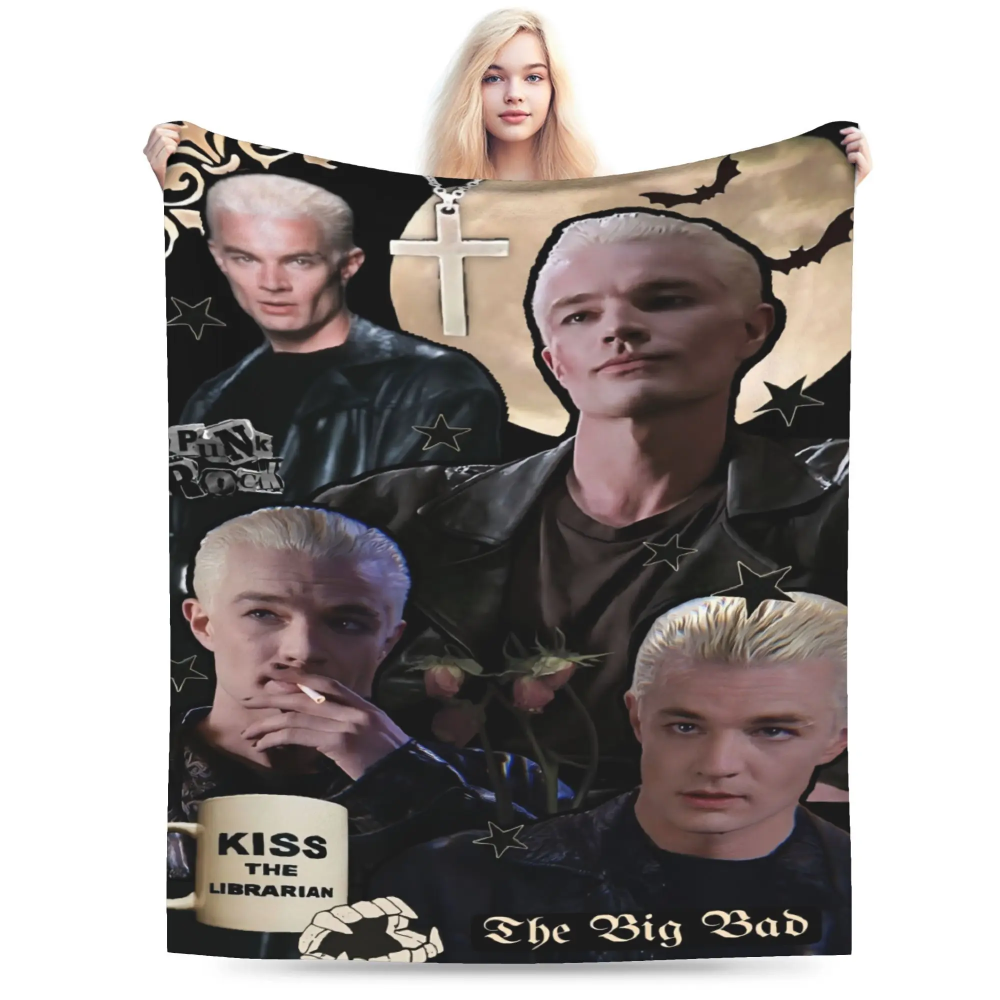 Buffy the Vampire Slayer TV Series Inspired Print Super Soft Flannel Blanket - Perfect for Sofa, Office, Travel in All Seasons - Perfect Gift for Fans blanket plushthin quilt holiday gift Intense Nacho Printed Flannel Blanket