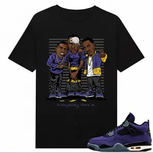 Lakers 4s Sneaker Match Tees Black Everybody Eats B Unisex Streetwear