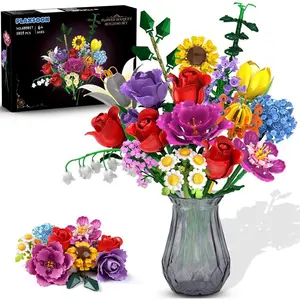 Graduation Flower Building Bouquet with Decorative Fruit - Custom 18-Piece Artificial Roses and Diploma Cap Decor - Grad Gifts for High School & College Grads