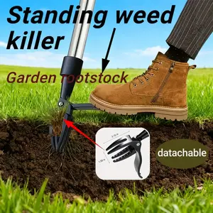 Standing Manual Ergonomic Weed Puller Set, Detachable Root Remover, Aluminum Alloy Garden Weeding Tool, Home Use Weed Removal Kit, Gardening Essential, Efficient, Garden Supplies