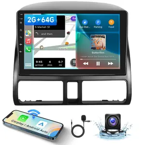 [DSP & EQ] 2+64G Android Car Radio for Honda CRV CR-V 2002 2003 2004 2005 2006, 9'' Touch Screen for CRV Stereo Upgrade with Wireless Carplay/Android Auto/GPSNavigation/Bluetooth/5GHz WiFi fathersdaygift