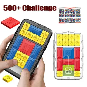 Slide/Block Brain Game Challenge Huarong Road Brain Teaser Sliding Puzzles Logical Thinking Interactive Toy Board Game Kid Gifts