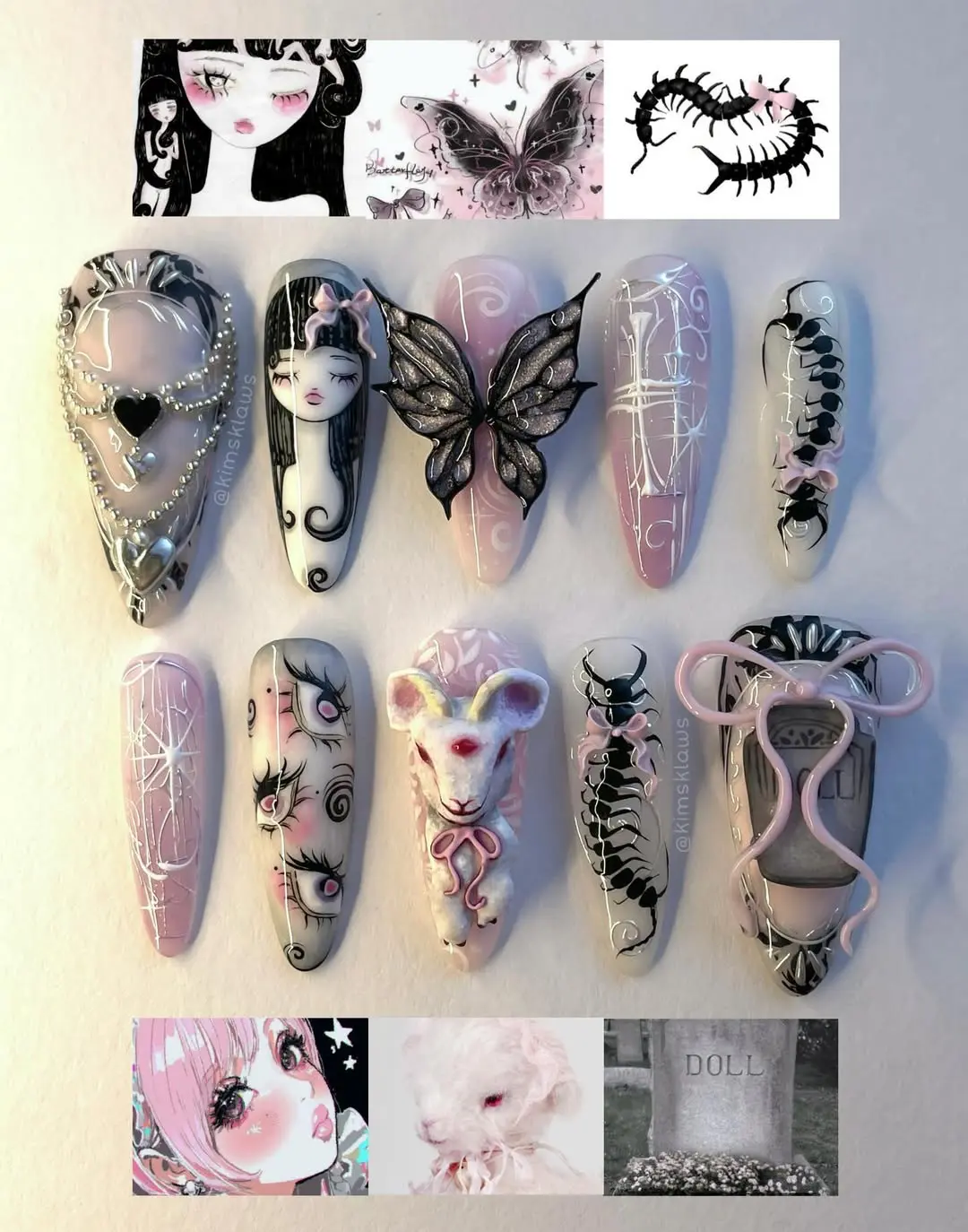 Blue Stripe Press-on Nails, 446164