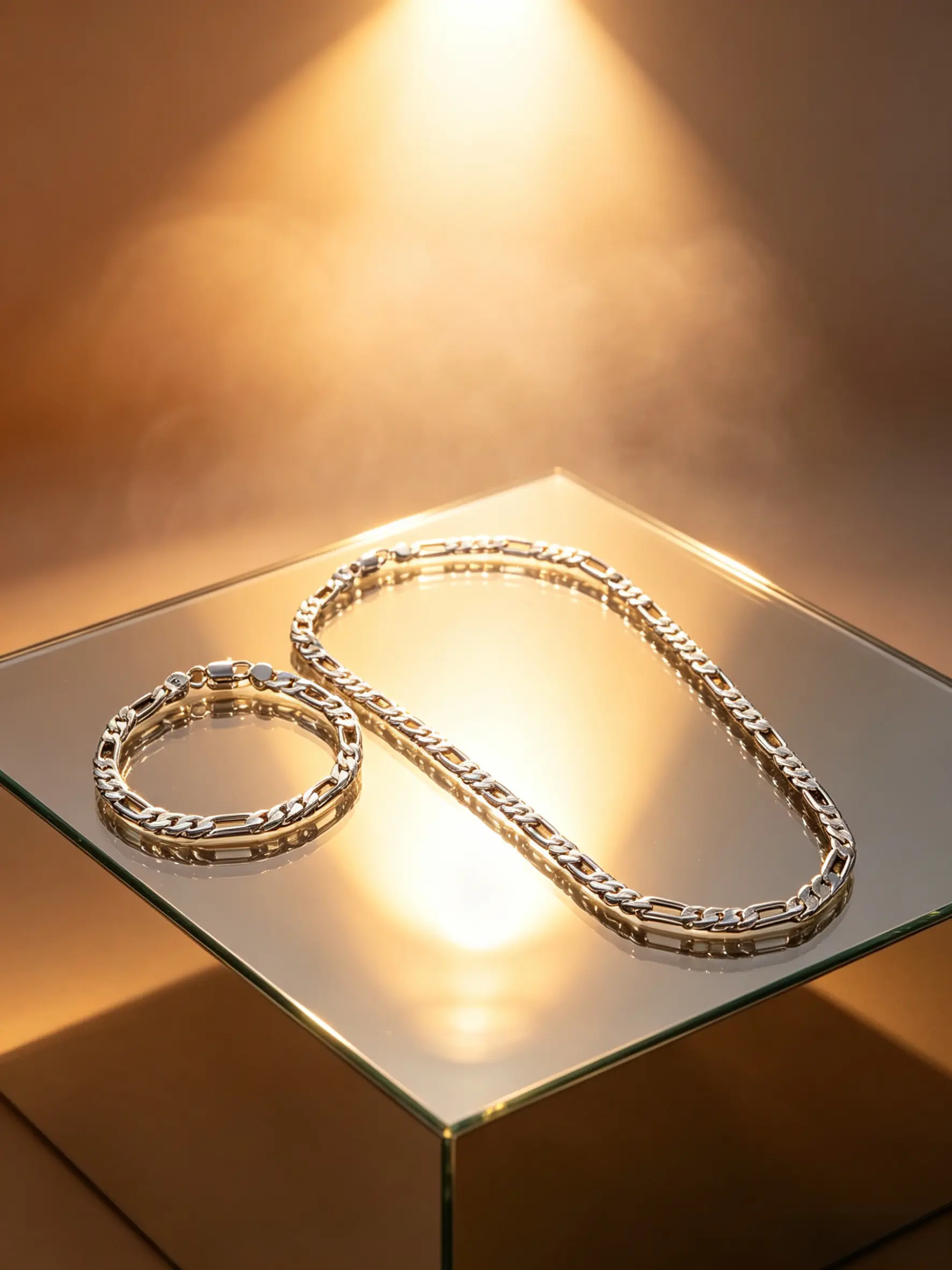 925 Silver Figaro Chain Necklace-Bracelet Accessory Set, Classic Minimalist Elegant Jewelry for Women, Versatile Daily Wear Must-Have for Jewelry Enthusiasts Gift, Gifts For Boyfriend