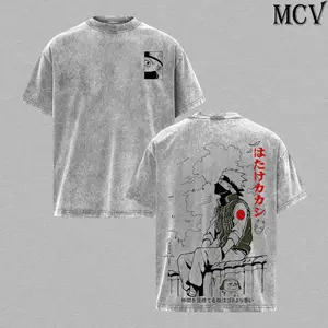 Kakashi Vintage Washed Graphic Tee - Copy Ninja Sharingan Anime T-Shirt |   Oversized Streetwear Top for Men & Women |   Shinobi Manga Apparel