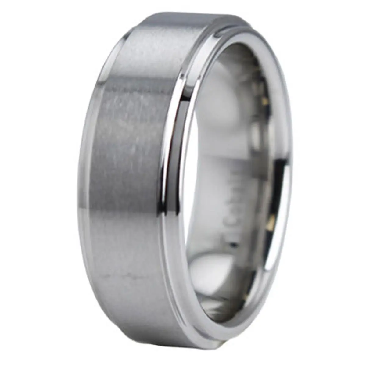 EWC R60060-110 8mm Cobalt Chrome Ring, Satin Finish, Step-Down Edge, Size 11 - Everyday Wear, Harder Than Platinum, Gold, and Silver
