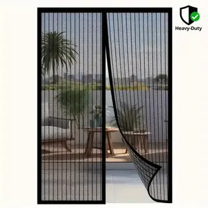 1 piece magnetic suction yarn door curtain - Magnetic Screen Door heavy insect-proof mesh with self-sealing technology, easy installation without tools, universal in all seasons, suitable for bedrooms and living rooms