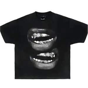 Grin Fang Mouth Garment-Dyed Boxy Shirt