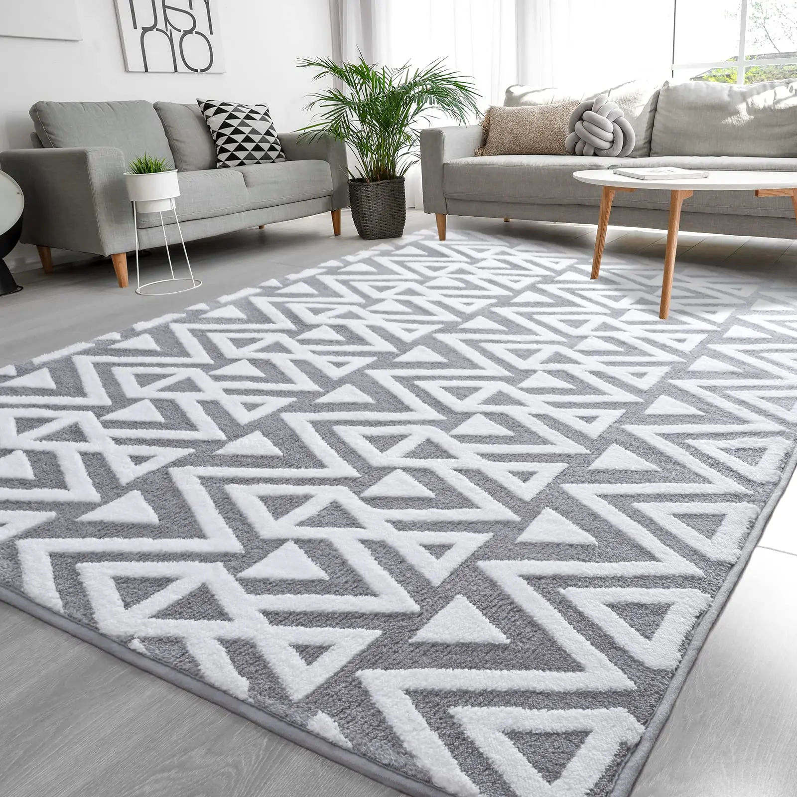 7x10 Ultra Soft Geometric Large Area Rugs for Bedroom,Memory Foam Carpet, Cozy Area Rugs for Living Room, Couch, Dorm Bedside,Nursery, Home Decor Floor Mat, Black,Pink,Grey,Blue,Green,Beige, 4x6, 5x8, 6x9, 7x10 Feet