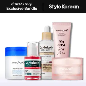 [Stylekorean] Pore-Blur Glass Skin Set | Spicule + Collagen Routine (Zero Pore Pad, Peel Shot Ampoule, Spicule Serum, Triple Collagen Cream & Glow Sunscreen)