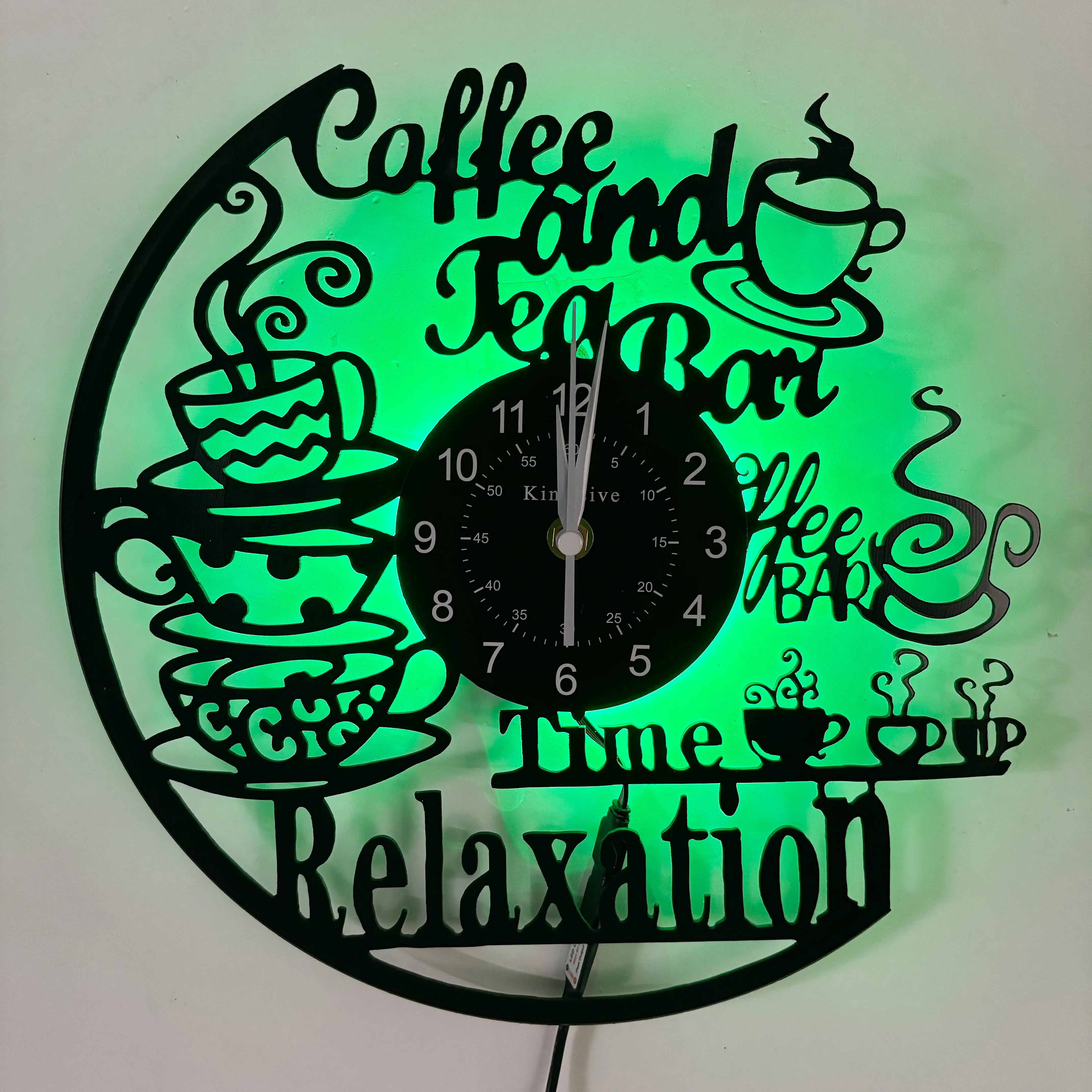 Silent Vinyl Record Wall Clock, Living Room Decor, Home Decoration, Kitchen, Office, Cafe Hanging LED Clock, Christmas Gift