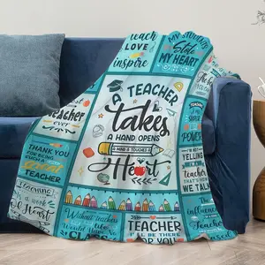 Cozy Flannel Throw Blanket for Teachers - Perfect Gift for Birthdays, Holidays & Teacher Appreciation Day - Soft, Warm & Versatile for Couch, Bed, Office, and Travel