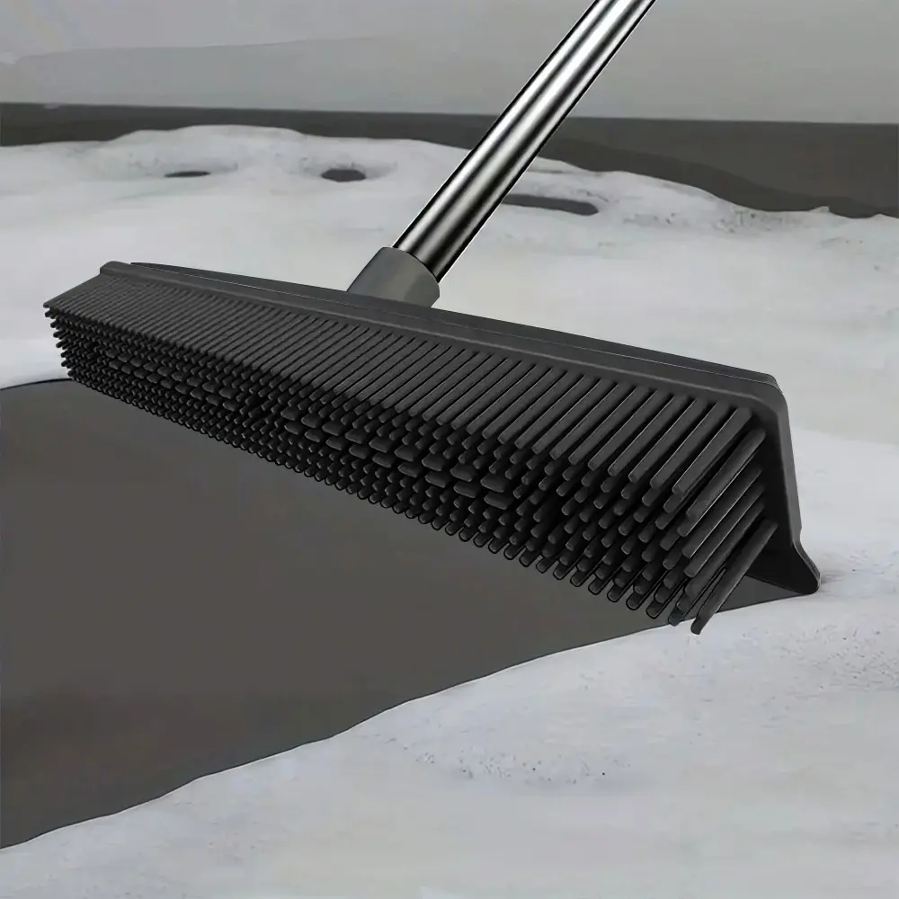 Rubber Broom Carpet Rake Pet Hair Remover Tool, Portable Lint Brush for Carpets Hardwood Floors Tiles Windows, Ideal Pet Fur Cleaning, Home Care, Fur Removal Tool