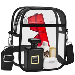 Clear Bag for Stadium Events Small Clear Purse Crossbody Bag for Women Messenger Bags for Sport Fan Concert Festival Game Day