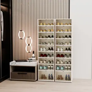 1pc Simple Shoes Cabinet, Closet with Magnetic Clear Door,Dustproof Integrated Shoes Storage Box,Plastic Collapsible Shoes Storage Box Clear Shoe Boxes Stackable with Door Easy Assembly Shoe Cabinet Bins with Lids Large