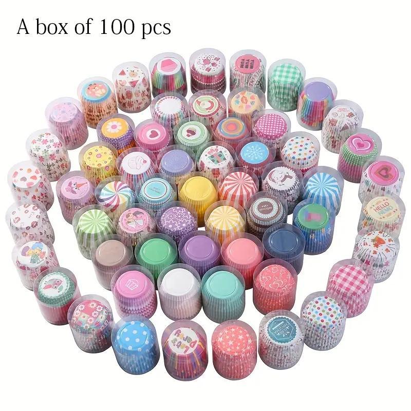100pcs Random Color Cupcake Liners, Baking Cups Cupcake Wrappers, For ...